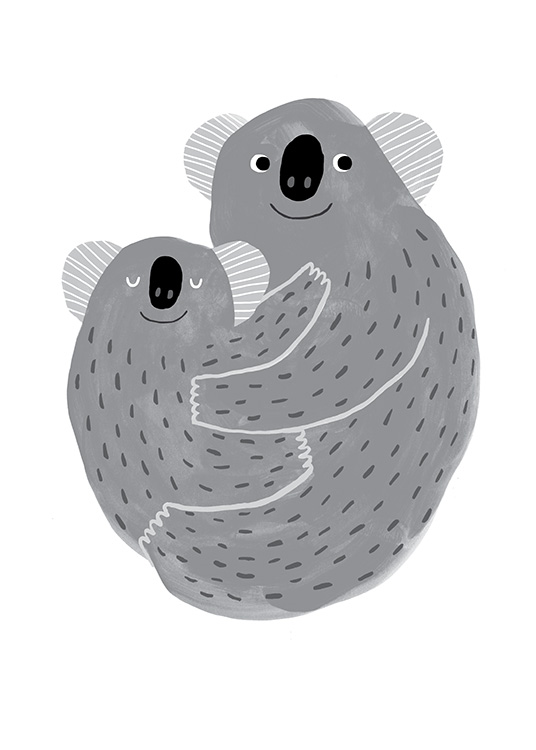 - Illustration de koalas en gris